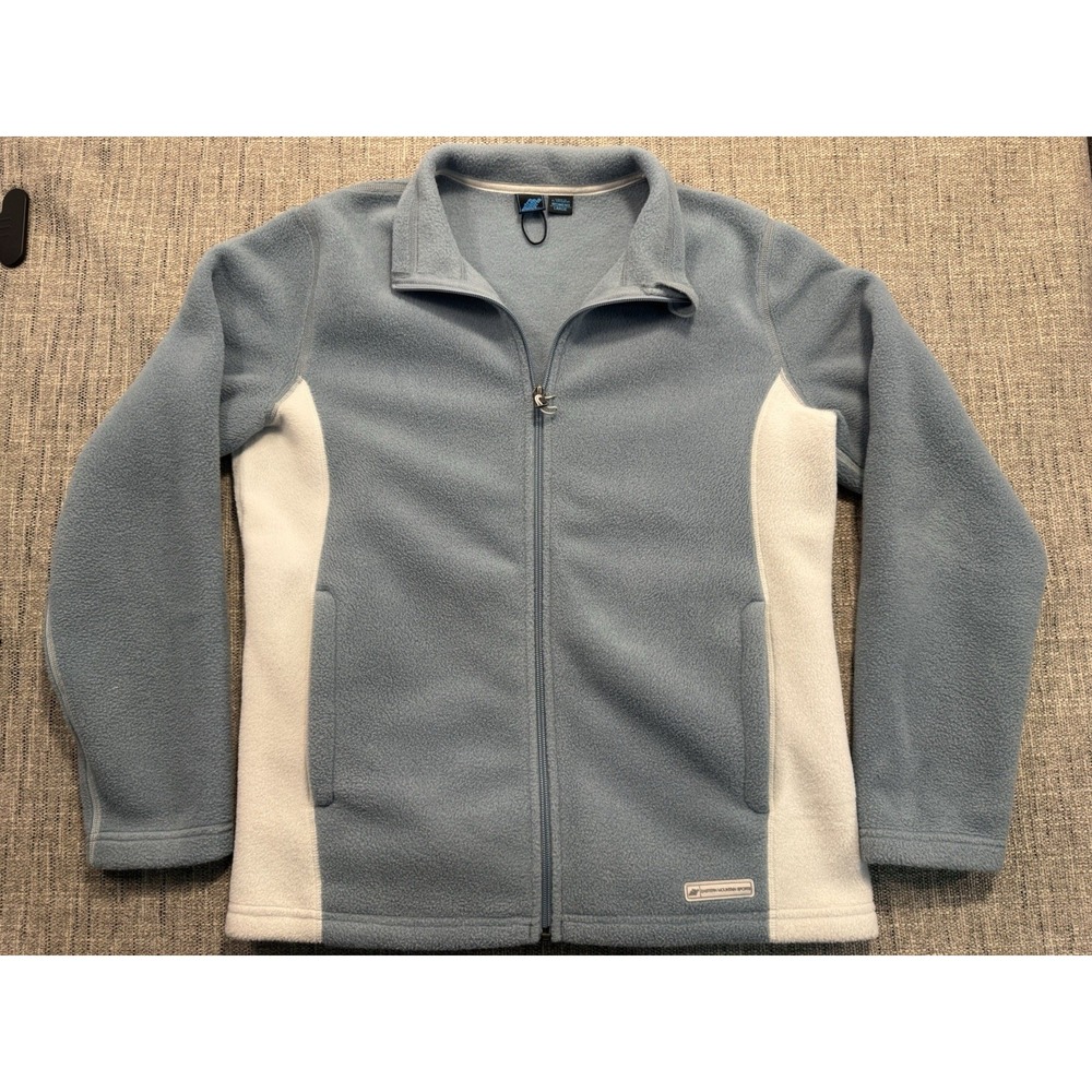 Eastern Mountain Sports Womens‎ Jacket Large Blue Fleece Zip Polartec Gorp EMS